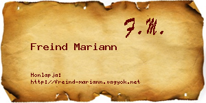 Freind Mariann névjegykártya